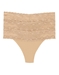 Natori Bliss 3-Pack Perfection Lace-Trim Thong in Cafe