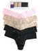 Hanky Panky 5-Pack Low Rise Thong Panties, Colors: Basics 2 Black, 2 Chai, 1 Bliss Pink