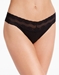 Natori Bliss 3-Pack Perfection Lace-Trim Thong in Black