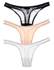 Cosabella Soire New Classic Sheer Lowrider Thong 3-Pack, Black Blush, White
