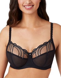 Wacoal Evocative Edge Underwire Bra, Up to H Cup, Style # 855304 wacoal evocative edge underwire bra, lifting bra, lift 1 inch,  up to h cup, 855304, lace bra, full figure bra, full busted bra, full coverage bras, unlined bras
